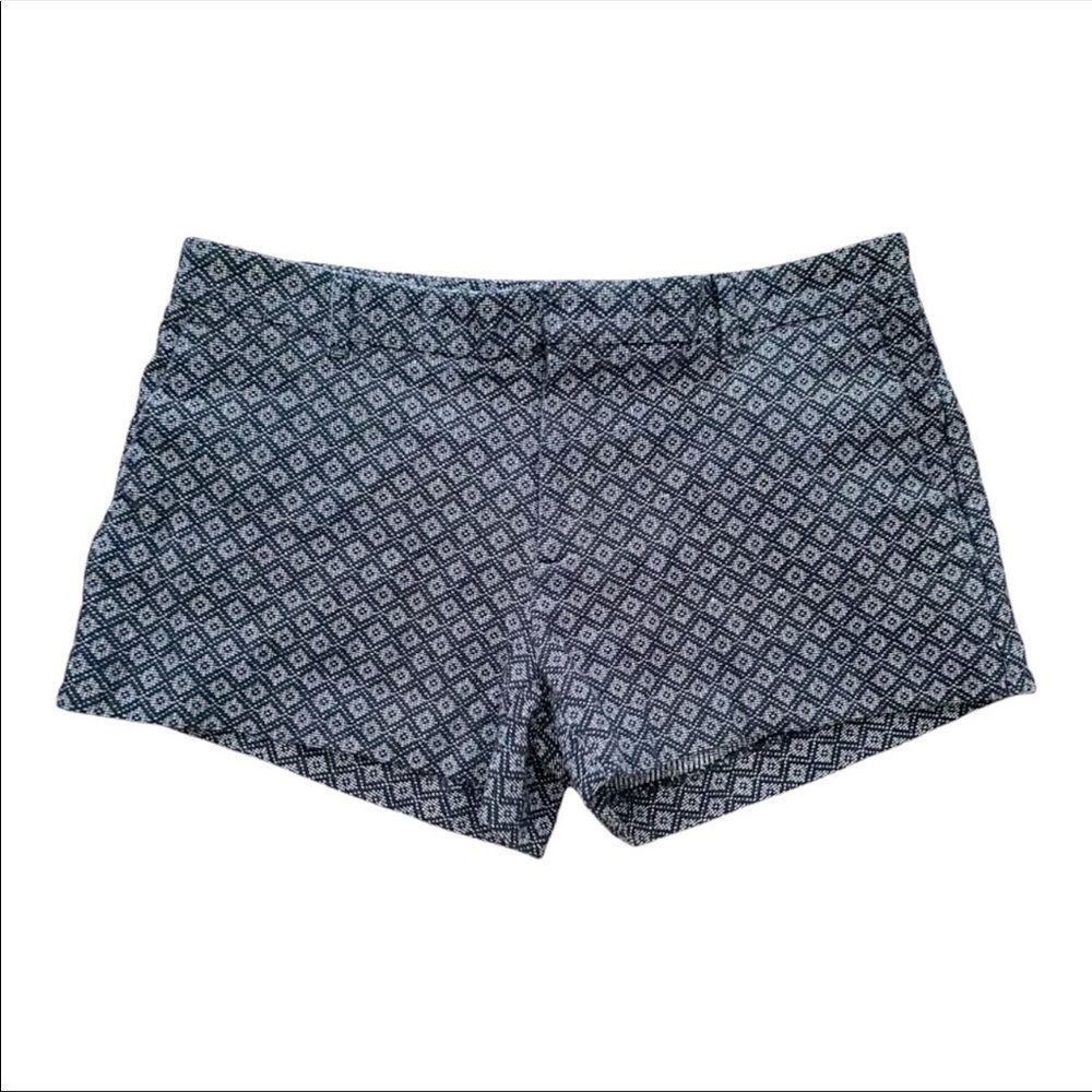 Banana Republic Black Diamond Argyle Print Casual Chino Shorts sz 6